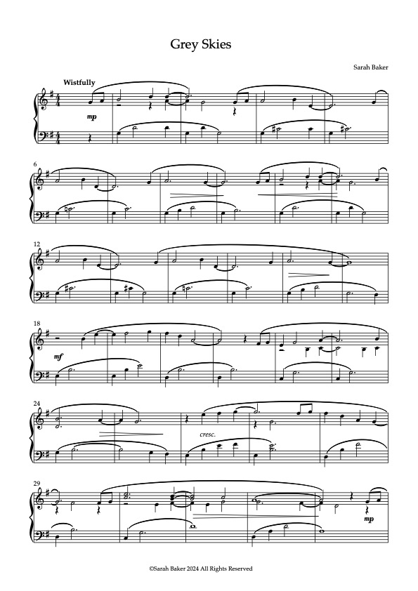 Grey Skies score example